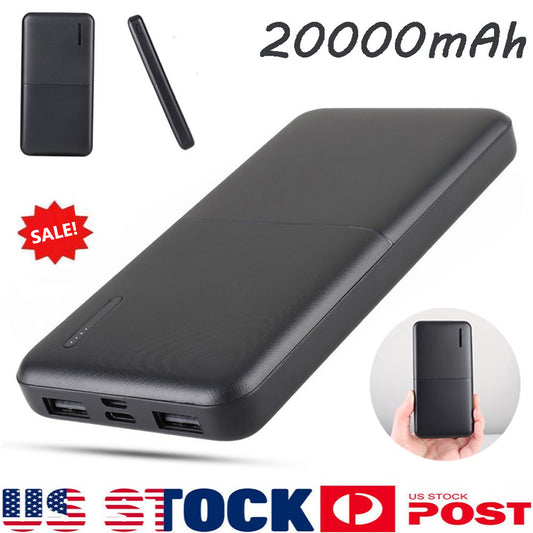 20000mAh Power Bank, Dual-Port Portable Phone Charger USB C Fast Charging External Battery Pack Charger Powerbank for Cell Phone iPhone; Samsung iPad