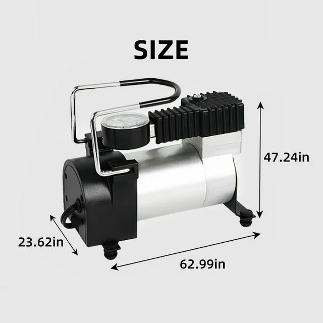 Coolwave Horizontal Bar Car Pump Car Pump Multi-function Electric Air Pump 12V Metal Single Cylinder Mini Portable for Cars, Bicycles, Motorcycles, Basketball