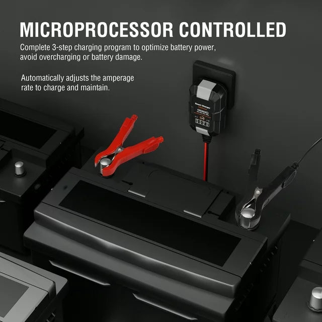 NEXPOW Battery Charger - 6V/12V 1A Trickle Charger, Battery Maintainer for Car Motorcycle
