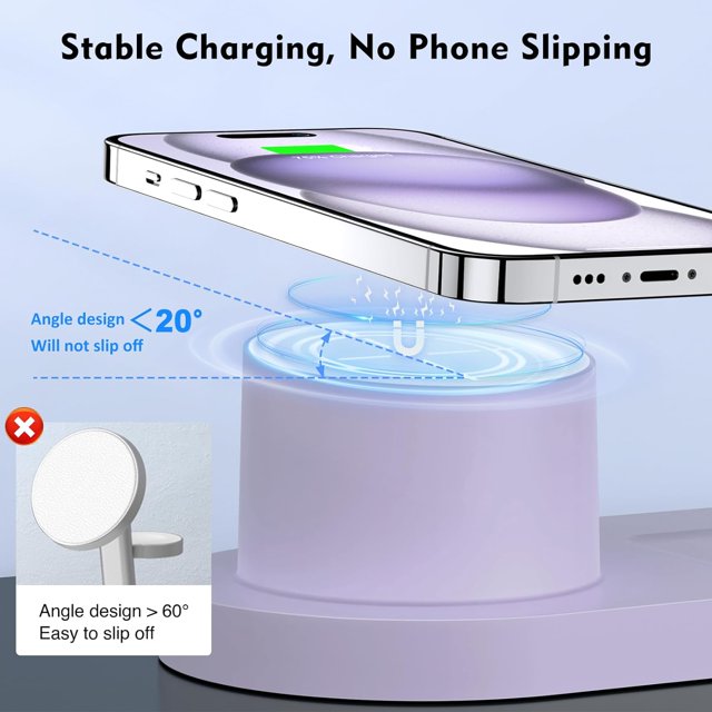 Magnetic Wireless Charger for iPhone: 3 in 1 Charging Station for Multiple Device Apple - 18W Fast Mag-Safe Charger Dock Stand for iPhone 15 14 13 12 Pro Max Apple Watch iwatch & Airpods