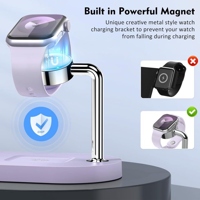 Magnetic Wireless Charger for iPhone: 3 in 1 Charging Station for Multiple Device Apple - 18W Fast Mag-Safe Charger Dock Stand for iPhone 15 14 13 12 Pro Max Apple Watch iwatch & Airpods